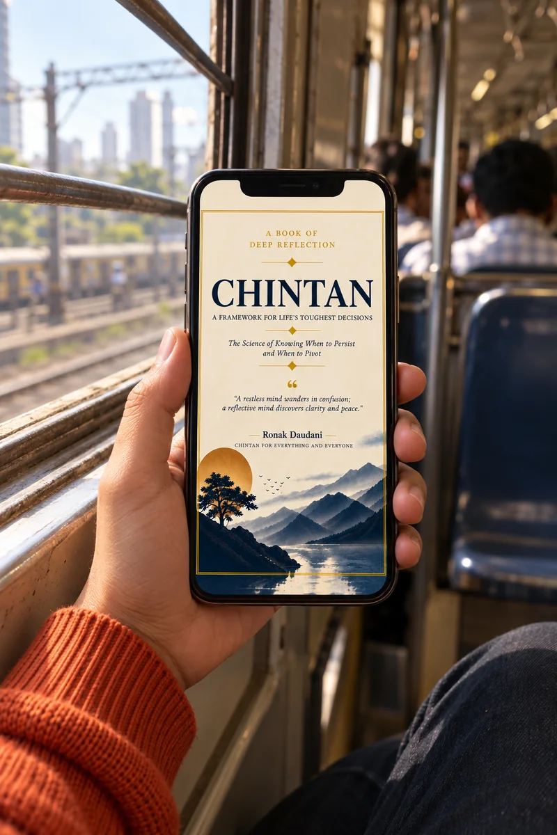 CHINTAN open in the reader on a phone during a train commute
